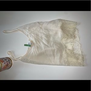 White flowy Wilfred spaghetti strap with lace